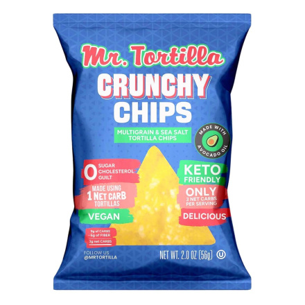 Front of Mr. Tortilla Keto Tortilla Chips Sea Salt