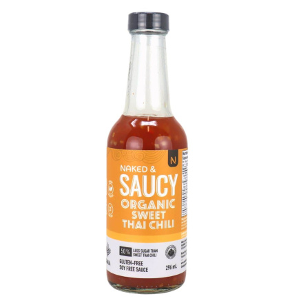 Front of Naked & Saucy Organic Sweet Thai Chili