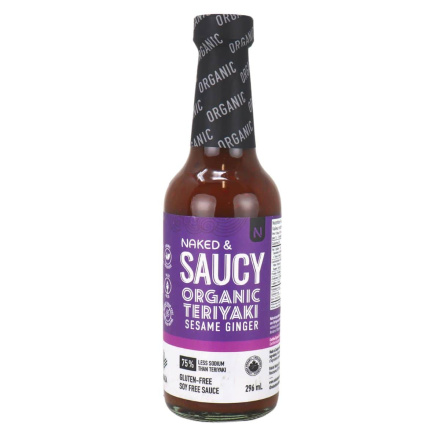 Front of Naked & Saucy Organic Teriyaki Sesame Ginger Sauce