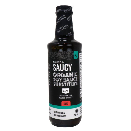 Front of Naked & Saucy Organic Soy Sauce Substitute Lightly Salted