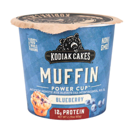 Front of Kodiak Cakes Mountain Blueberry Minute Muffin Cup, 65g