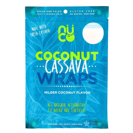 Nuco 8" Coconut Cassava Wraps, Pack of 5