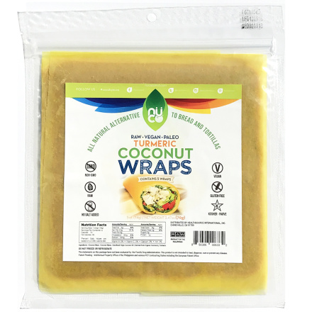 Nuco 7.5" Turmeric Coconut Paleo Wraps, Pack of 5