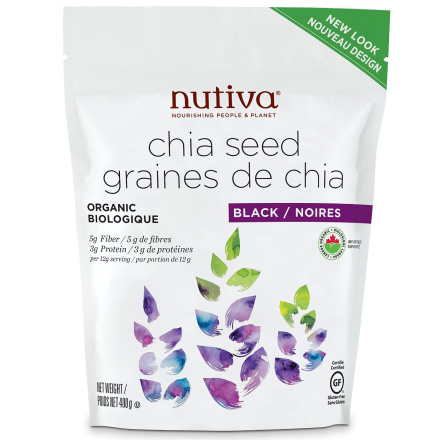 Front of Nutiva Organic Black Chia Seeds, 400g