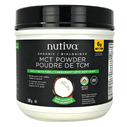 Front of Nutiva Organic MCT Powder With Acacia Fiber, 300g