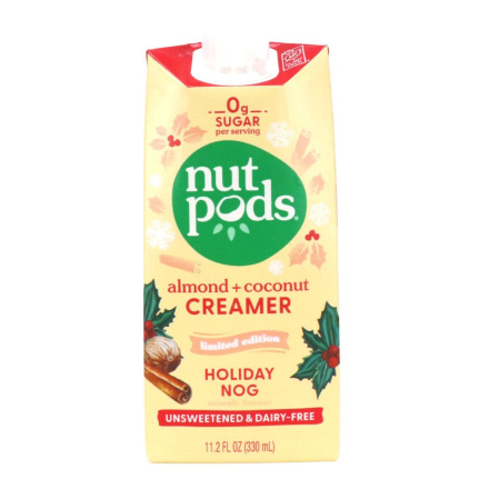 Front of Nutpods Holiday Nog Unsweetened Dairy-Free Creamer, 330ml 