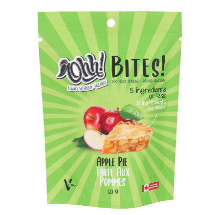 Front of Ohh! Foods Allergen-Friendly Bites! Apple Pie, 60g