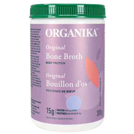 Front of Organika Original Bone Broth Beef Protein, 300g
