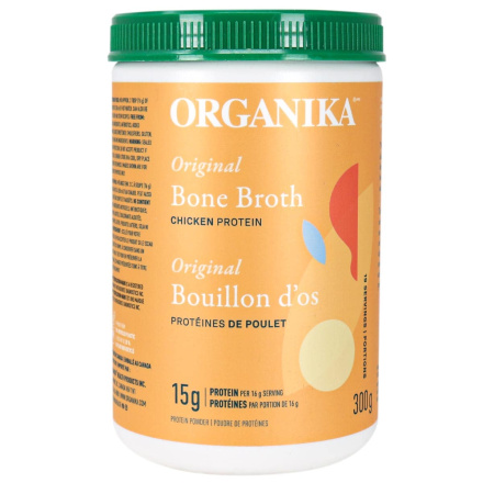 Front of Organika Original Bone Broth Chicken Protein, 300g