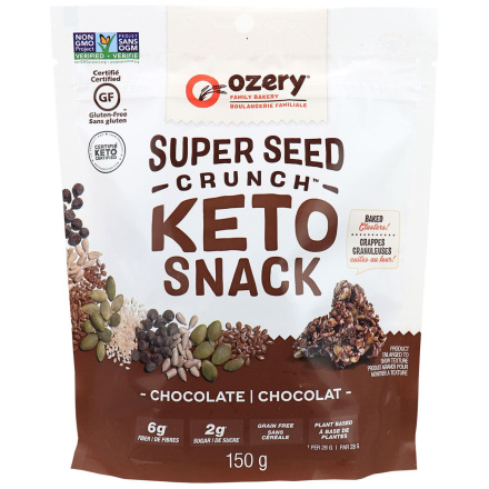 Front of Ozery Family Bakery Super Seed Crunch Keto Snack Chocolate, 150g
