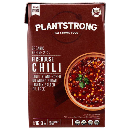 Front of PLANTSTRONG Organic Engine 2 Firehouse Chili, 479g