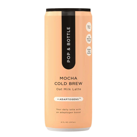 Front of Pop & Bottle Mocha Cold Brew Oat Milk + Adaptogen