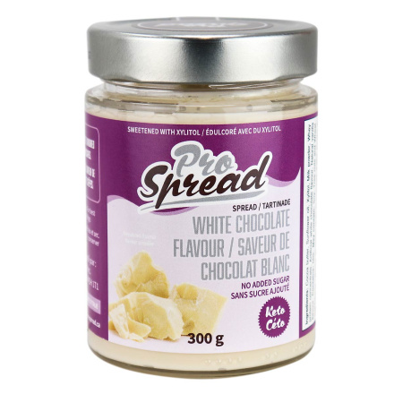 Front of ProSpread Keto White Chocolate Flavour Spread, 300g