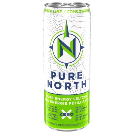 Front of True North Plant-Based Energy Drink Cucumber Lime