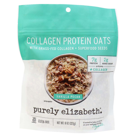 Purely Elizabeth Gluten-Free Grass-Fed Collagen Protein Oats Vanilla Pecan, 227g