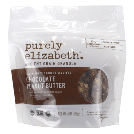 Front of Purely Elizabeth's Ancient Grain Granola Chocolate Peanut Butter