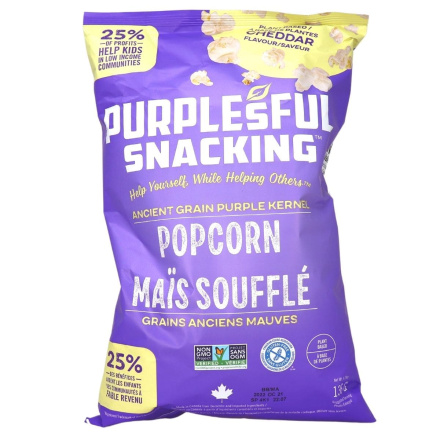 Front of Purplesful Ancient Grain Purple Popcorn Cheddar
