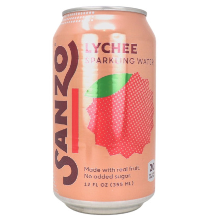 Front of Sanzo Lychee Sparkling Water