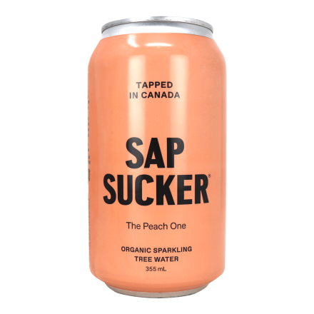 Front of Sapsucker Sparkling Tree Water The Peach One
