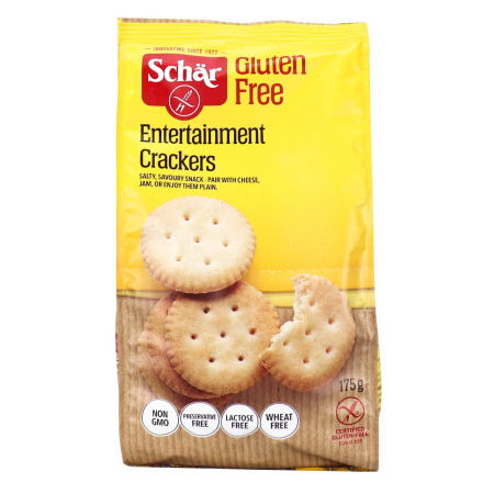 Front of Schär Gluten Free Entertainment Crackers, 175g