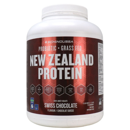 Front of Schinoussa Probiotic Grass-Fed New Zealand Whey Isolate chocolate