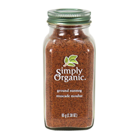 Front of Simply Organic Ground Nutmeg, 65g