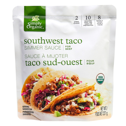 Simply Organic Southwest Taco Simmer Sauce, 227g