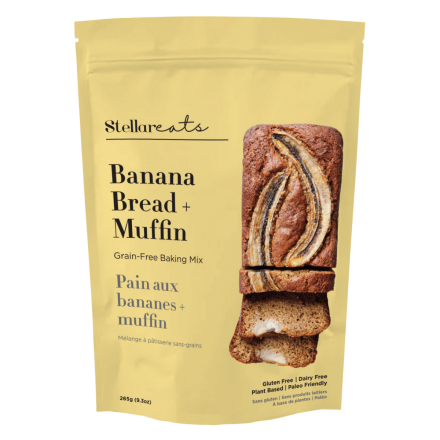 Front of Stellar Eats Grain-Free Banana Bread and Muffin Baking Mix, 265g