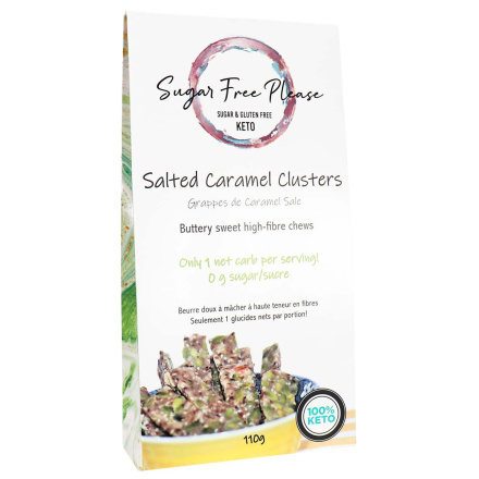Front of Sugar Free Please Keto Salted Caramel Clusters, 110g