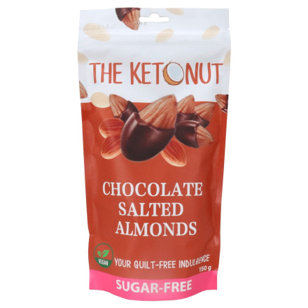 Front of The Ketonut Sugar-Free Chocolate Salted Almonds