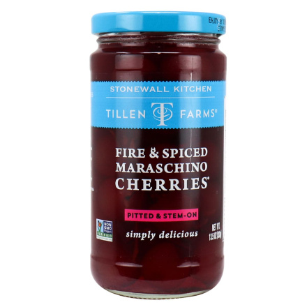Front of Tillen Farms Fire & Spiced Maraschino Cherries, 383g