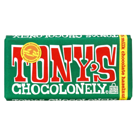 Tony's Chocolonely Milk Chocolate Hazelnut, 180g