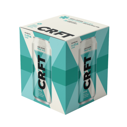 Front of CR*FT Non-Alcoholic Beer Easy-Going Pale Ale, 4 Cans