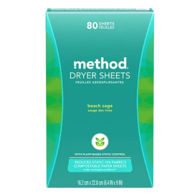 Method Dryer Sheets Beach Sage, 80 Sheets