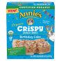 Front of Annie’s Homegrown Organic Crispy Snack Bars Birthday Cake, 110g