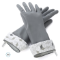 Front of Full Circle Splash Control Natural Latex Cleaning Gloves Medium