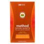 Front of Method Dryer Sheets Ginger Mango, 80 Sheets