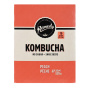 Front of Remedy No Sugar Kombucha Peach, 4 x 330mL cans