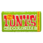 Front of Tony's Chocolonely Milk Chocolate Hazelnut Cookie Bar