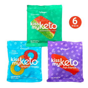 Kiss My Keto Candy Variety Pack, 6 bags front