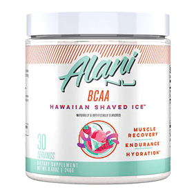 Front of Alani Nu BCAA Muscle Recovery Hawaiian Shaved Ice, 30 Servings