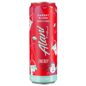 Front of Alani Nu Energy Drink Cherry Slush, 355mL