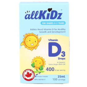 Front of AllKiDz Vitamin D3 Drops
