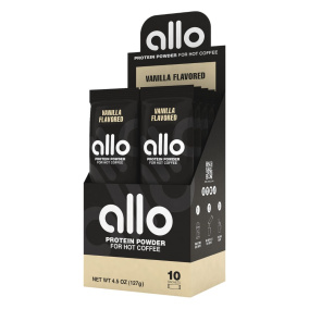 Front of Allo Non-Creamer Protein Powder For Coffee Vanilla