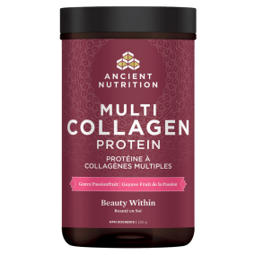 Front of Ancient Nutrition Multi Collagen Protein Beauty Within Guava Passionfruit, 232g