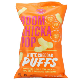 Front of Angie’s Boom Chicka Pop White Cheddar Puffs, 170g