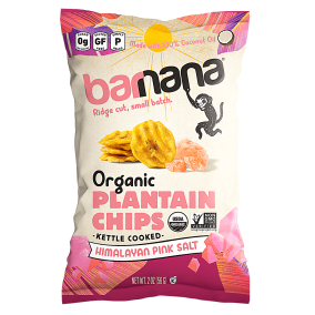 Front of Barnana Organic Plantain Chips Himalayan Pink Salt, 56g