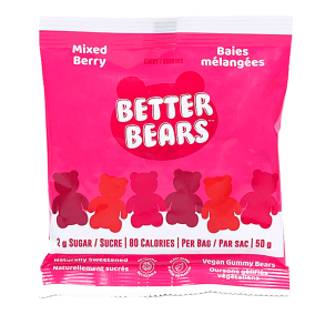 Front of Better Bears Vegan Gummy Bears Mixed Berry, 50g