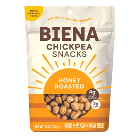 Front of Biena Chickpea Snacks Honey Roasted, 142g
