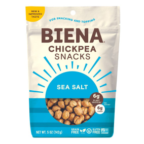 Front of Biena Chickpea Snacks Sea Salt, 142g
